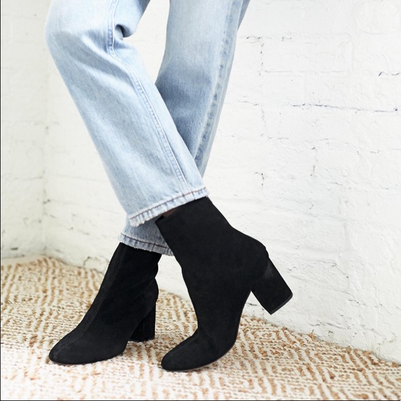 Free People Cecile Ankle Boot in Black Suede